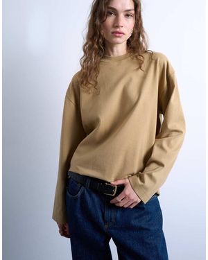 TOPSHOP Long Sleeve Skater Tee - Blue