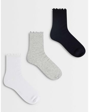 Accessorize 3 Pack Of Frilly Socks - White