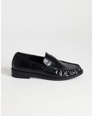 TOPSHOP Dominic Loafer Met Plooien - Zwart
