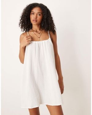 Jdy Cheesecloth Mini Dress - White