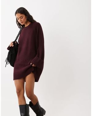 Aware Strick-minikleid mit weiten ärmeln - Rot