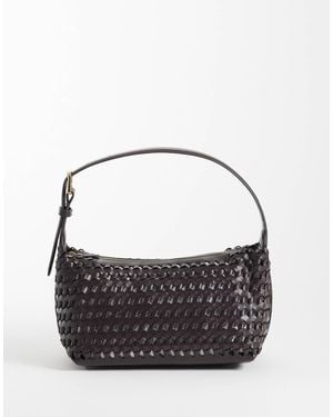 Mango – gewebte schultertasche aus kunstleder - Blau
