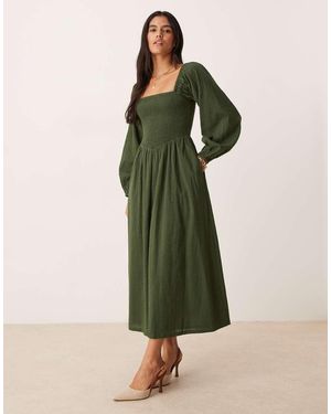 Nobody's Child Vestito Midi Scuro Con Vita A V - Verde