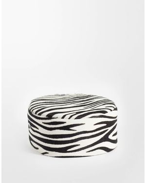ASOS Hair On Leather Pillbox Hat - White