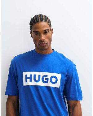 HUGO Nico Regular Fit Chest Logo T-Shirt - Blue