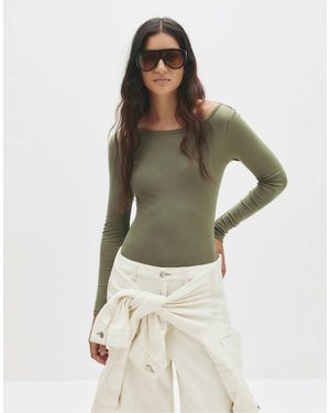 Pull&Bear Body à manches longues - kaki - Vert