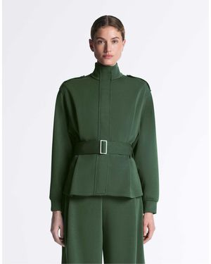 Oysho Veste fonctionnelle à ceinture en sergé - Vert
