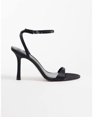 Mango Heeled Classic Sandal With Ankle Tie - White