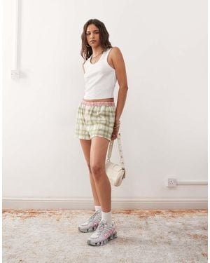 Collusion Check Print Boxer Short - Natural