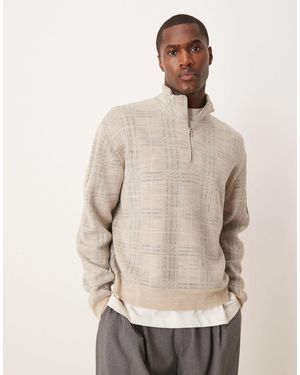 ASOS – karierter oversize-strickpullover - Natur