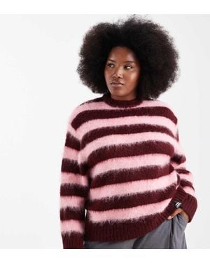 Renee Studio Plus Exclusive Fluffy Crew Neck Jumper - Red