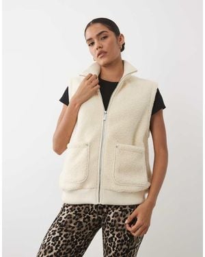 Sweaty Betty Plush Fleece Ribbed Vest - Natural