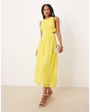 Never Fully Dressed Cut-out Midaxi Dress - Yellow