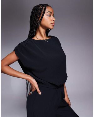 ASOS Tailored High Neck Crinkle Textured Co-Ord Top - Blue