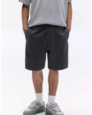 Pull&Bear Gebreide Bermudashort Met Wafelstructuur - Grijs