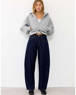 Pull&Bear Low-rise Barrel Jeans - Blue