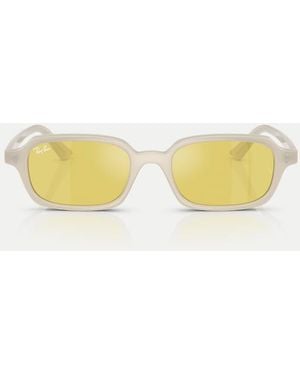 Ray-Ban Zuri Rectangle Sunglasses With Mirrored Lens - Yellow