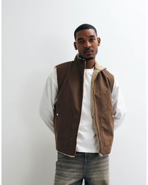 ASOS Borg Lined Gilet - White