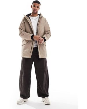 Only & Sons Parka Marrón Topo Técnica Con Capucha De - Neutro