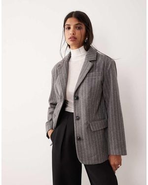 Jdy Tailored Blazer With Wool - Grey