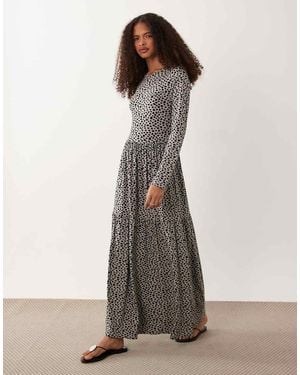Wednesday's Girl Smudge Spot Midaxi Dress - Natural