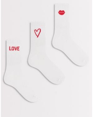 Pieces 3 Pack Valentines Socks - Natural