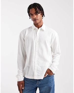 Hollister Long Sleeve Linen Shirt - White