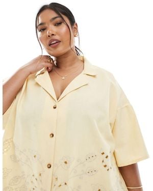 ASOS Asos design curve – kurzärmliges hemd - Natur