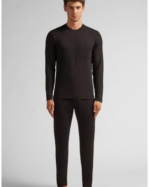 Intimissimi Long Micromodal Pyjamas - Black