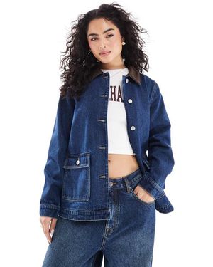 ONLY Cord Detail Denim Jacket - Blue