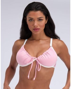 Boux Avenue Ibiza Piped Plunge Bikini Top Underwired With Pearl Detail