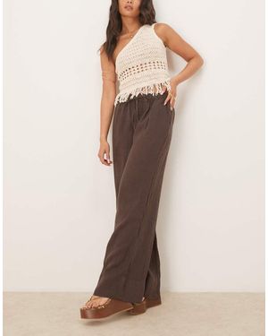 Gina Tricot Pantaloni A Fondo Ampio Marroni - Marrone