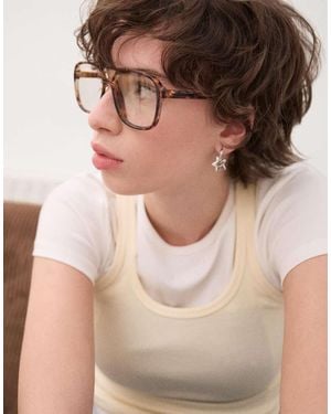 Bershka Resin Glasses With Blue Light Filter - Natural