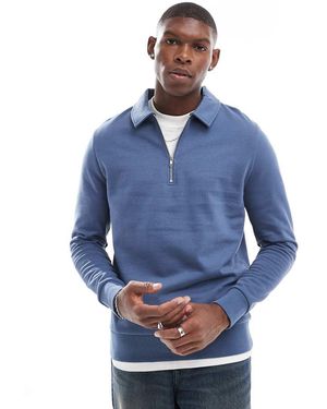 ASOS Felpa Stile Polo Con Zip - Blu
