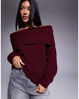 ASOS Jersey Con Escote Bardot De -Rojo - Morado