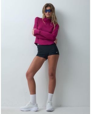 Nike Top Morado De Manga Larga Con Media Cremallera Swift Dri-Fit De -Rojo - Rosa