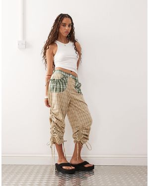 Collusion Low Rise Ruched Side Capri - Natural