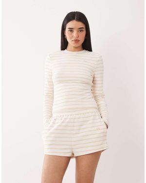 Wanderdoll Camisa Blanco Leche Y Amarillo Miel De Punto Liso Premium Frankie De (Parte De Un Conjunto) - Neutro