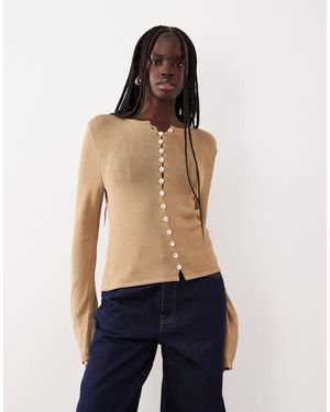 Pretty Lavish Fine Knit Cardigan - Blue
