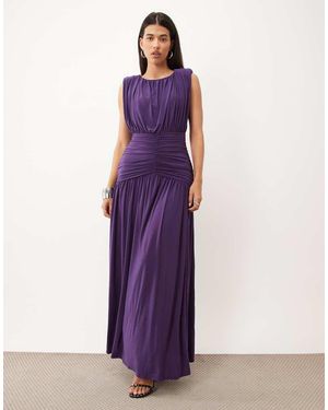 ASOS Maxi Jurk Zonder Mouwen Met Power Shoulders - Paars