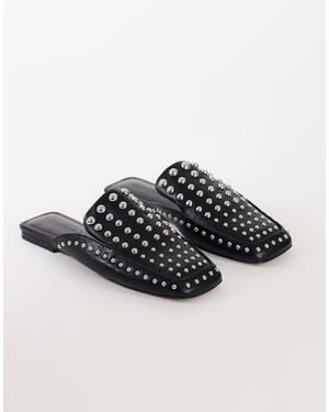 TOPSHOP Zapato Plano Bianca Con Tachuelas En - Negro