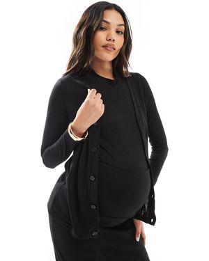 Mama.licious Mamalicious maternity – mix & match – strickjacke aus weichem jersey - Schwarz