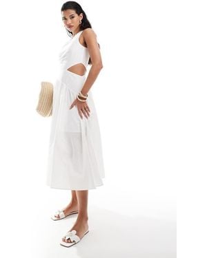 Style Cheat One Shoulder Cotton Maxi Dress - White