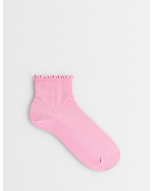 TOPSHOP Calzini A Coste Con Volant - Rosa