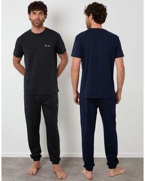 Threadbare 2-Pack Short Sleeve Jersey Pyjama Sets - Black