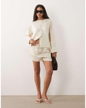 Pretty Lavish Breya Satin Shorts - Natural