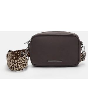 Pull&Bear Leopard Strap Crossbody Bag - Grey