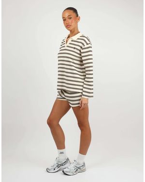 SIMMI Melrose Thin Stripe Rugby Top - White