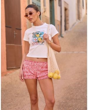 The Frolic Exclusive Shir Micro Shorts - Red