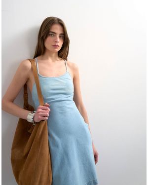 TOPSHOP Denim Cami Swing Mini Dress - Blue